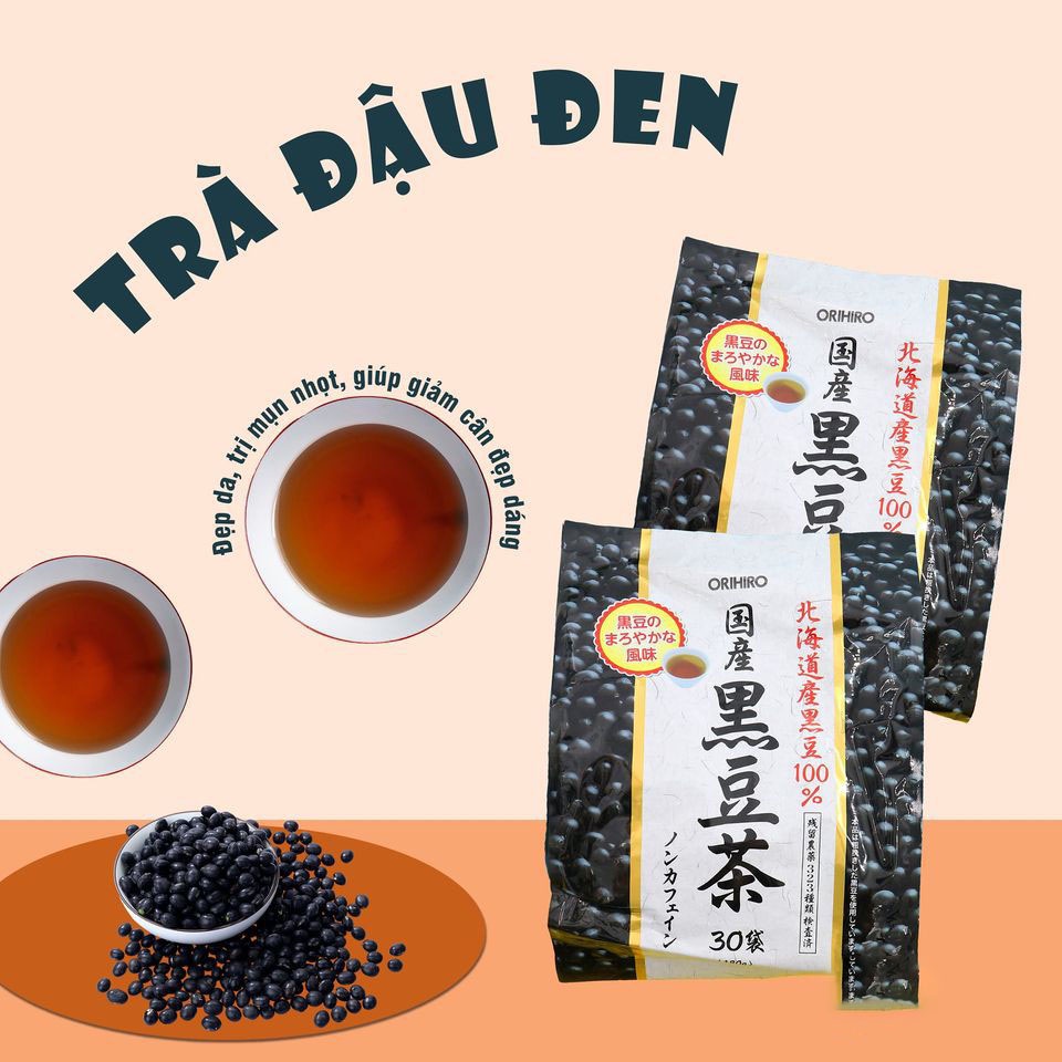 Trà đậu đen Orihiro 30 gói thành phần 100% đậu đen nguyên chất