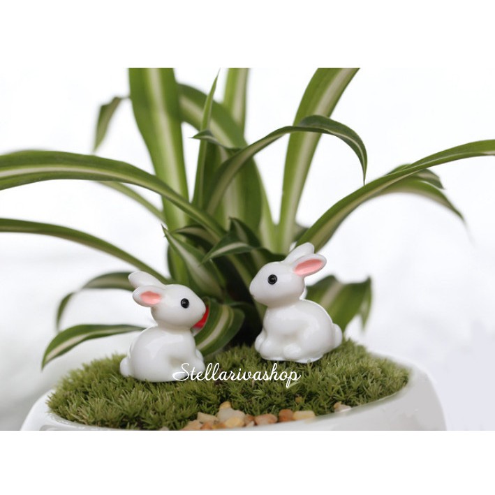 Mô hình thỏ nhỏ làm tiểu cảnh terrarium/ mô hình trang trí