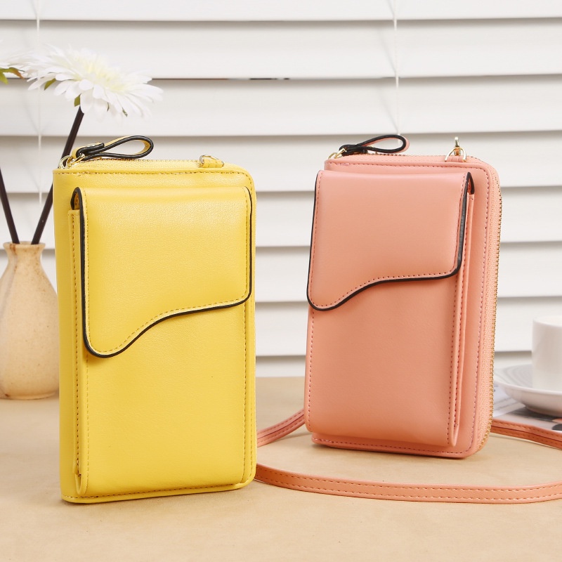 Túi Đựng Điện Thoại Màu Trơn Dáng Dài Phong Cách Hàn Quốc Thời Trang Cho Nữ