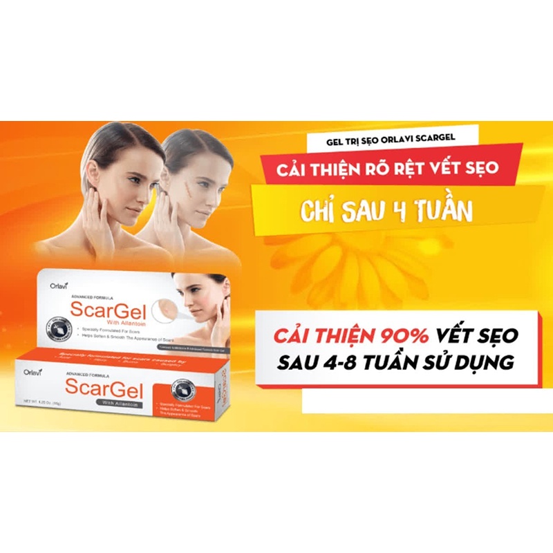 Kem Làm Mờ Sẹo Orlavi ScarGel Giúp Làm Mờ Sẹo &amp; Vết Thâm Do Sẹo Để Lại