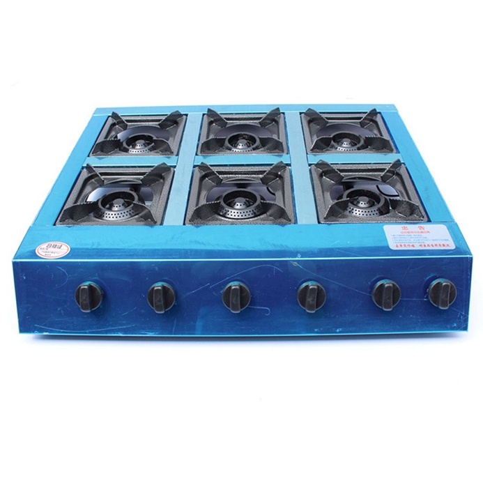 Bếp gas bán công nghiệp 6 họng - 6 cửa ngang Siêu bền