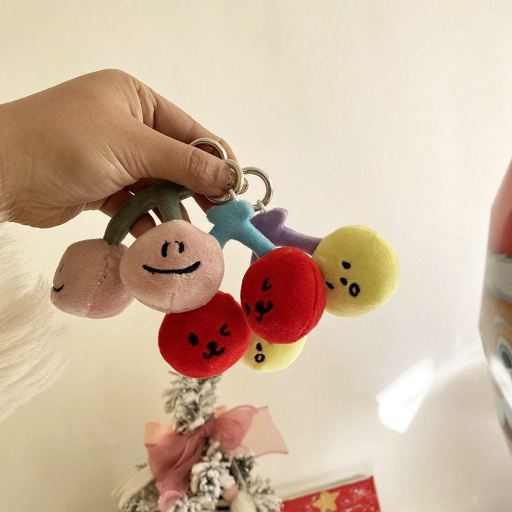 Móc Chìa Khóa Hình Trái Cherry Mặt Cười Chất Liệu Cotton PP Dễ Thương Giá Đỡ