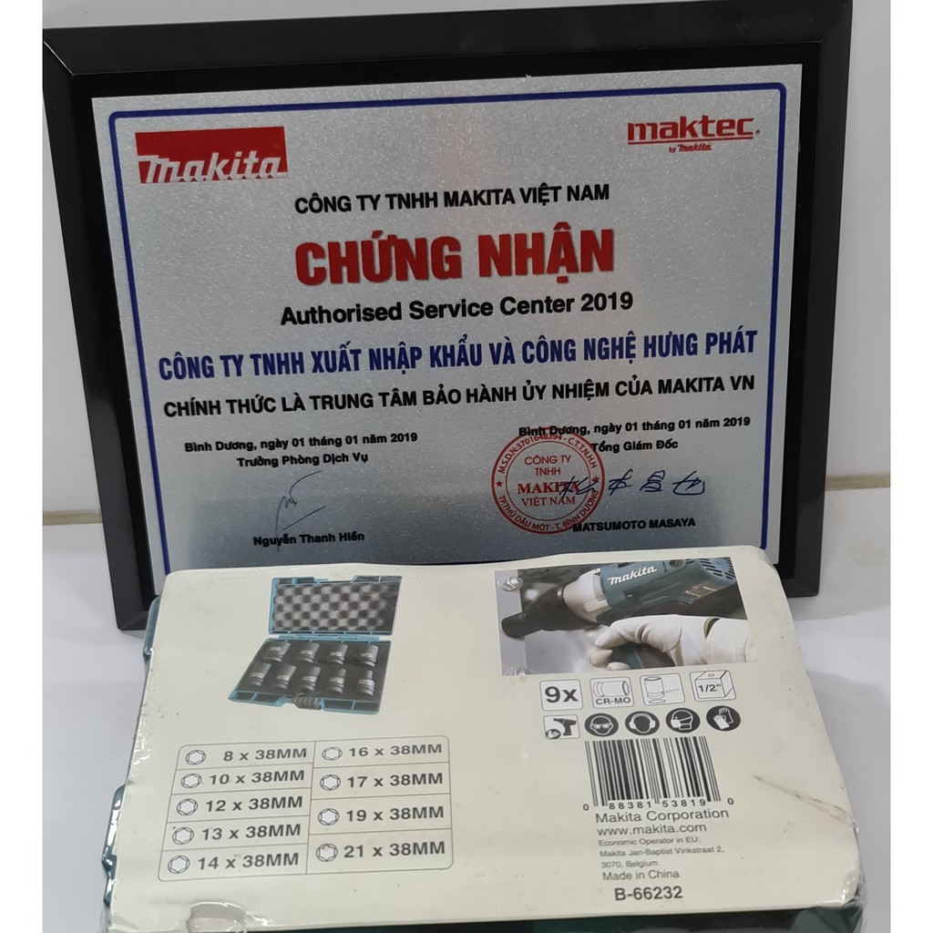 Bộ đầu tuýp 1/2&quot; 9 chi tiết Makita B-66232