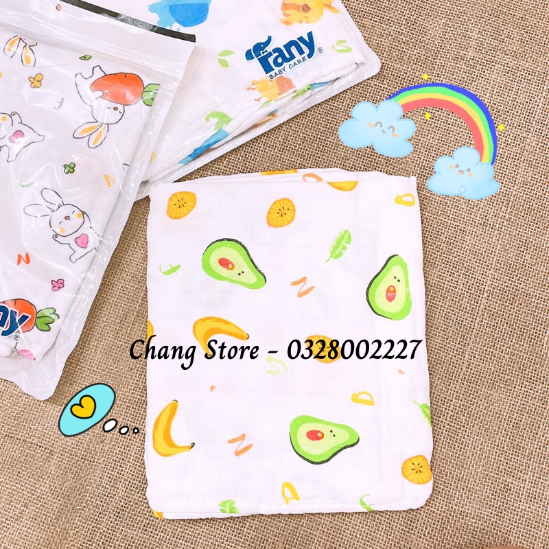 Khăn Sợi Tre Cao Cấp/ Khăn Đa Năng In Hình Siêu Mềm 3 lớp Cho Bé 120*120 cm