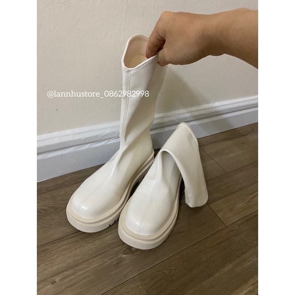 Boot lửng 26cm-đế 5cm-da trơn cổ V