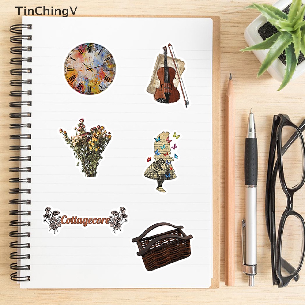 Set 50 Miếng Dán Họa Tiết Graffiti Dùng Trang Trí Sổ Tay / Xe Hơi Phong Cách Retro
