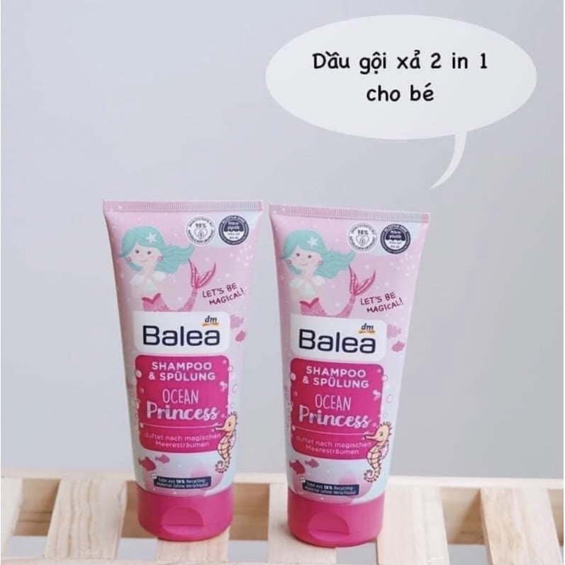 Dầu Gội Xả Balea 2 in 1 Little Princess Đức Dành Cho Bé Gái, Hộp 200ml