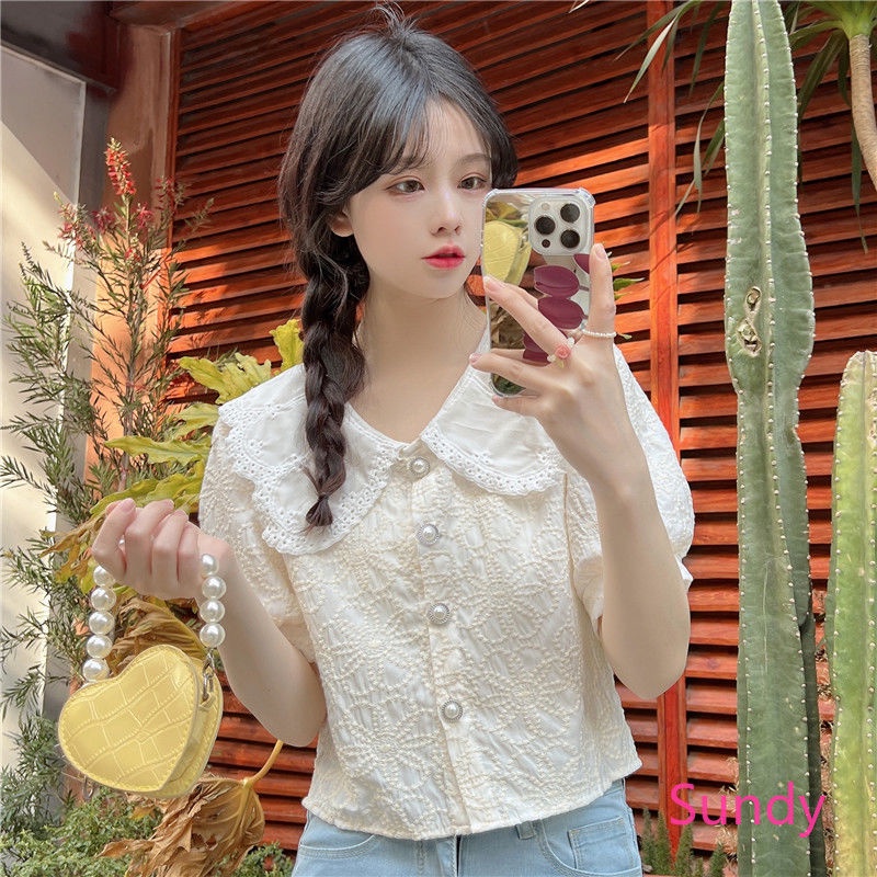 Áo Tay Ngắn Thêu Họa Tiết Plus Size Cho Nữ