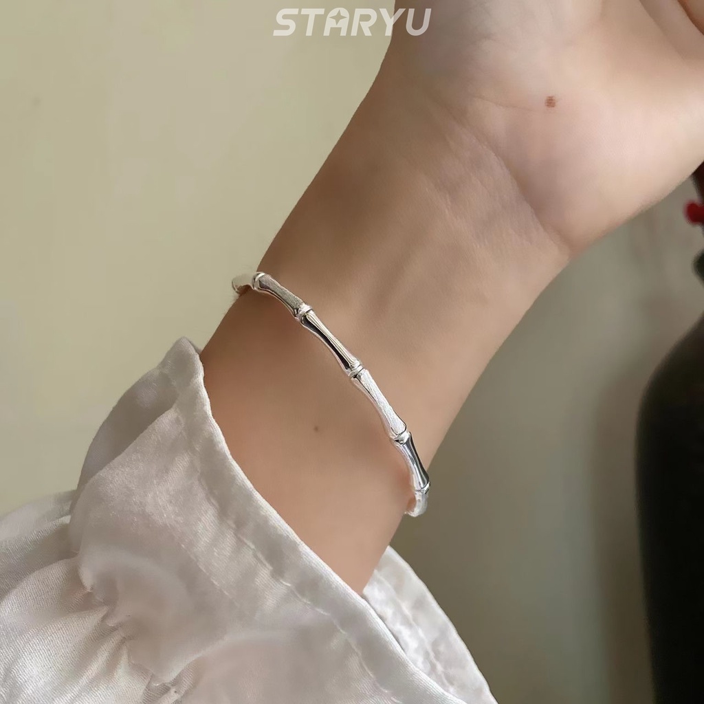 Vòng Tay Bạc 925 Hình Cây Tre Có Thể Điều Chỉnh Kích Cỡ Dành Cho Nữ