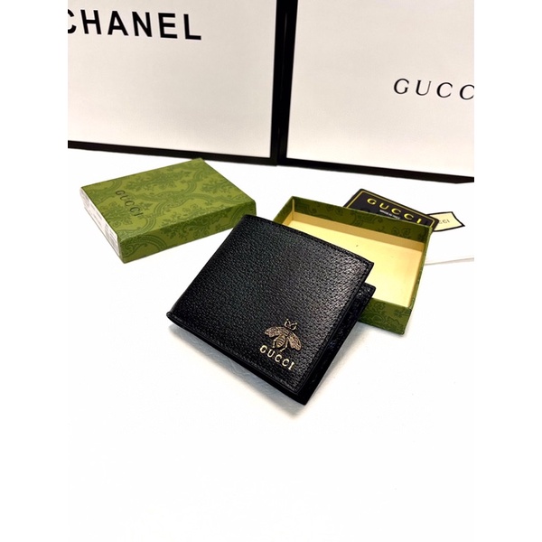 Ví gập cho nam thương hiệu Gucci GC cao cấp da thật đính logo kim loại