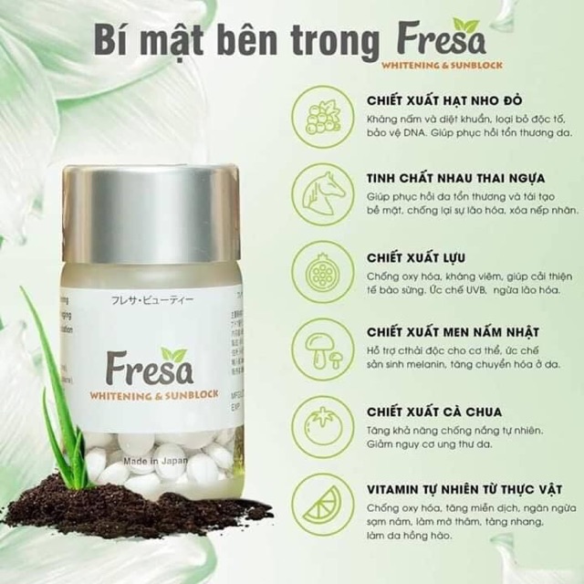 {𝐌𝐚̂̃𝐮 𝐦𝐨̛́𝐢} 𝐅𝐑𝐄𝐒𝐀- Viên uống Trắng Da & Chống Nắng Nội Sinh | BigBuy360 - bigbuy360.vn