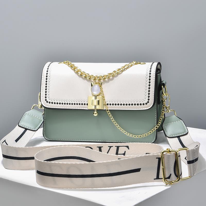 Túi Xách Đeo Vai Hình Vuông Cỡ Nhỏ Màu Sắc Tương Phản Phong Cách Hàn Quốc Cho Nữ