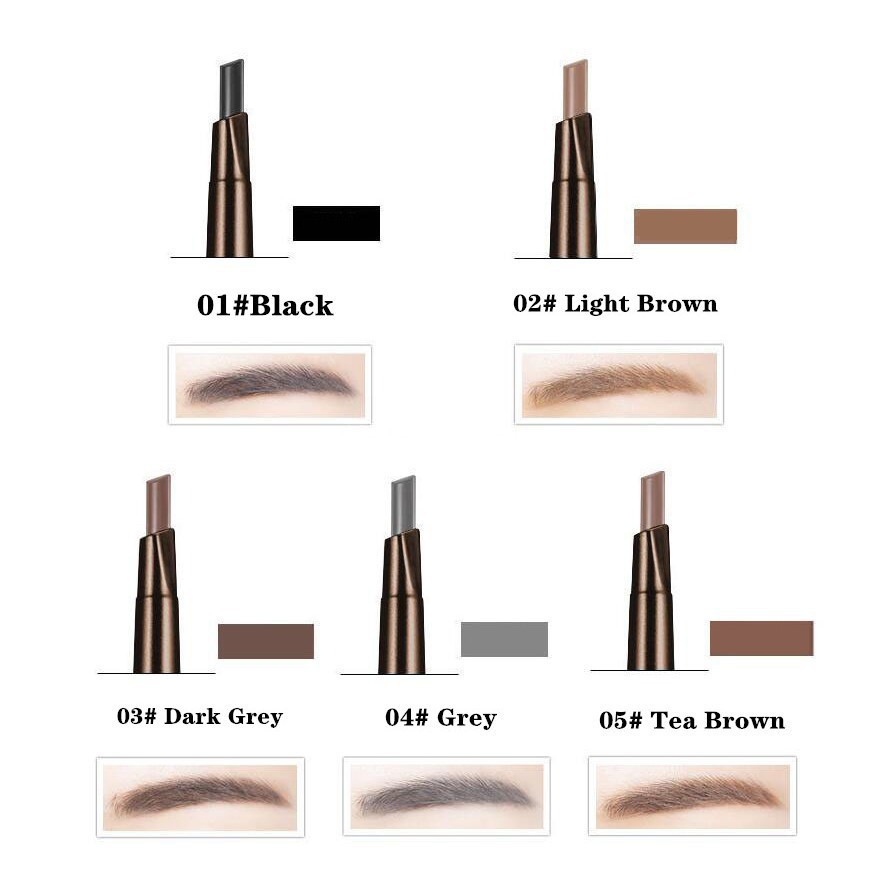 Chì kẻ lông mày thiết kế 2 đầu có cọ tự động xoay để trang điểm | BigBuy360 - bigbuy360.vn