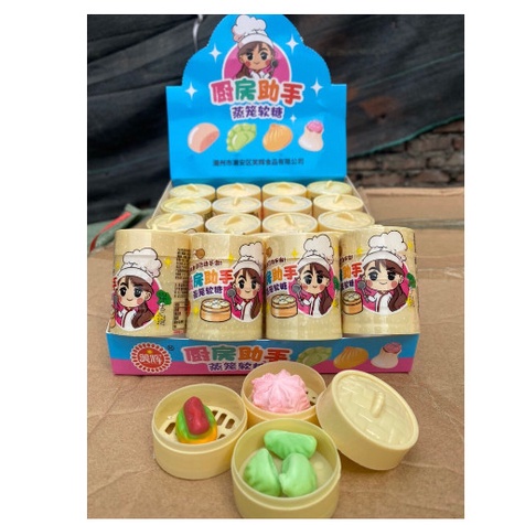 Lốc 20 xửng Kẹo dẻo xửng Dimsum Mini 3 ngăn bé nào cũng mê
