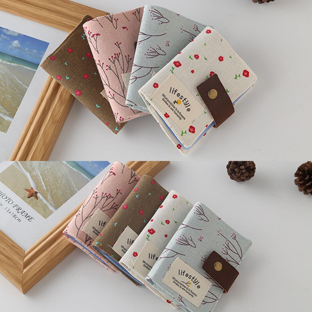 Ví đựng tiền/thẻ 20 ngăn bằng vải canvas mini nhiều màu sắc dành cho nữ