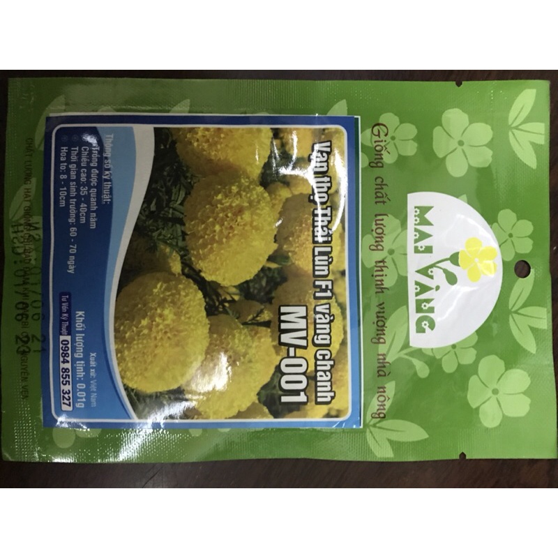 Hạt giống vạn thọ Thái lùn F1 MV001 - vàng chanh