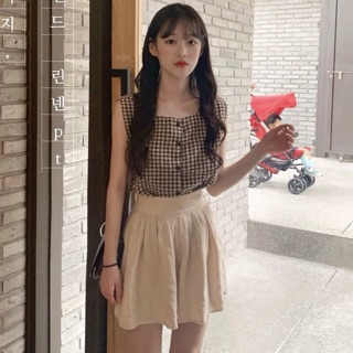 ORDER Set Áo caro cổ vuông & Skirt basic - 2 mẫu