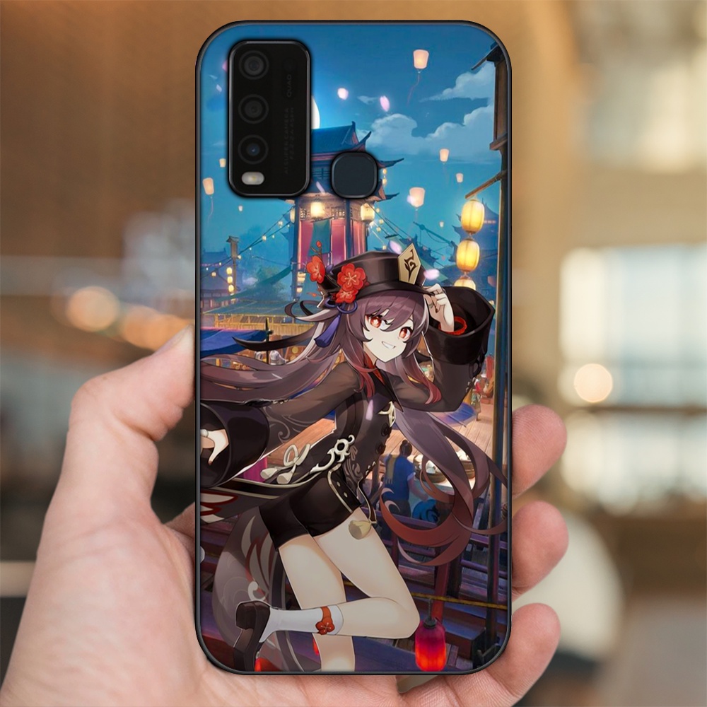 Ốp lưng Vivo Y30, Y50 viền đen in hình Hutao Genshin Impact