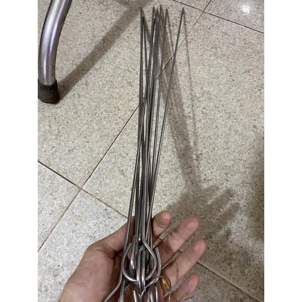 10 Que xiên thịt nướng bằng inox không rỉ dài 60cm