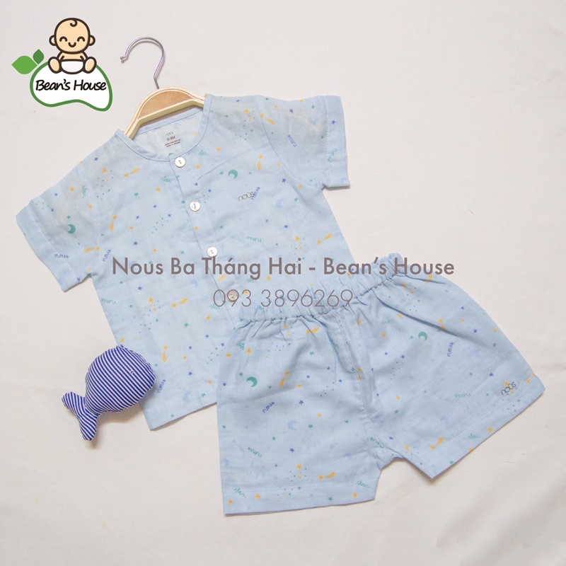 Bộ Nous vải xô cho bé sơ sinh