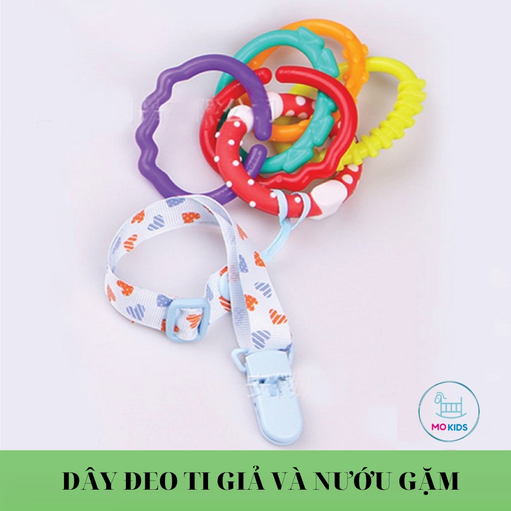 Dây đeo ti giả, treo gặm nướu chống rơi cho bé - MOKIDS
