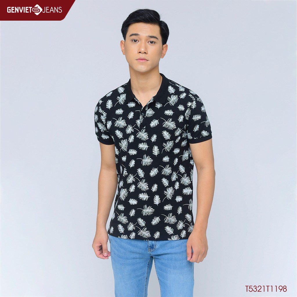 Áo Thun Polo Nam Phối Họa Tiết T5321T1198 GENVIET JEANS