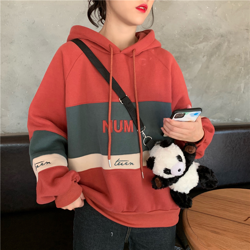 Áo hoodie tay dài dáng rộng thời trang mùa thu cho nữ