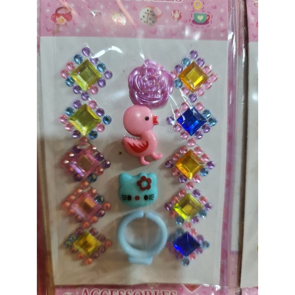 Vỉ tự làm nhẫn cho bé và sticker trang trí 3D