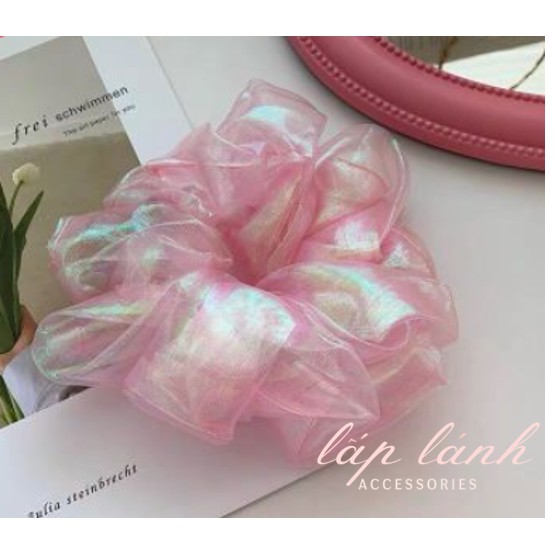 [HOT] Scrunchies cột tóc óng ánh phong cách nữ tính ngọt ngào dễ thương Hàn Quốc