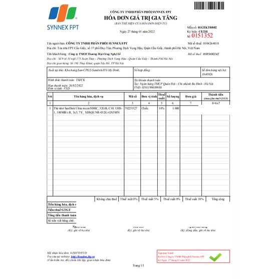 Thẻ nhớ camera 32GB 64GB Sandisk Kingston Kioxia class 10 dùng cho điện thoại BH 7 năm chính hãng