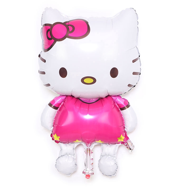 Bong bóng màng nhôm hình mèo Hello Kitty dễ thương dùng để trang trí tiệc sinh nhật