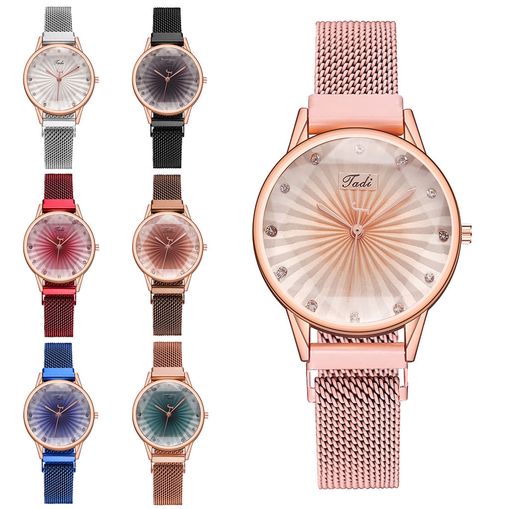 Đồng hồ đeo tay màu gradient phối khóa nam châm