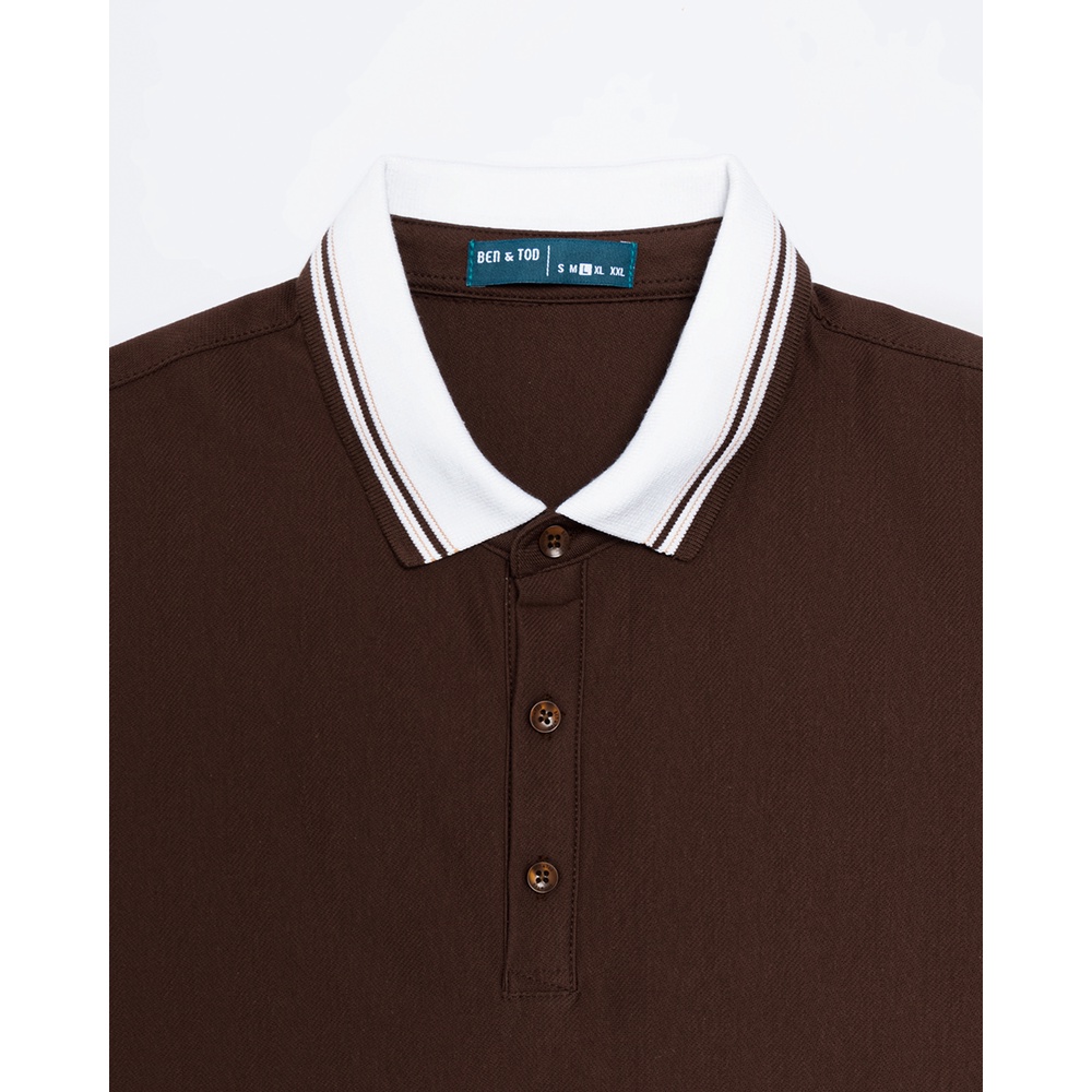 Áo polo nam BEN &amp; TOD R1300BB075 vải thun cotton 100%, nam tính, chỉnh chu, sang trọng, thanh lịch