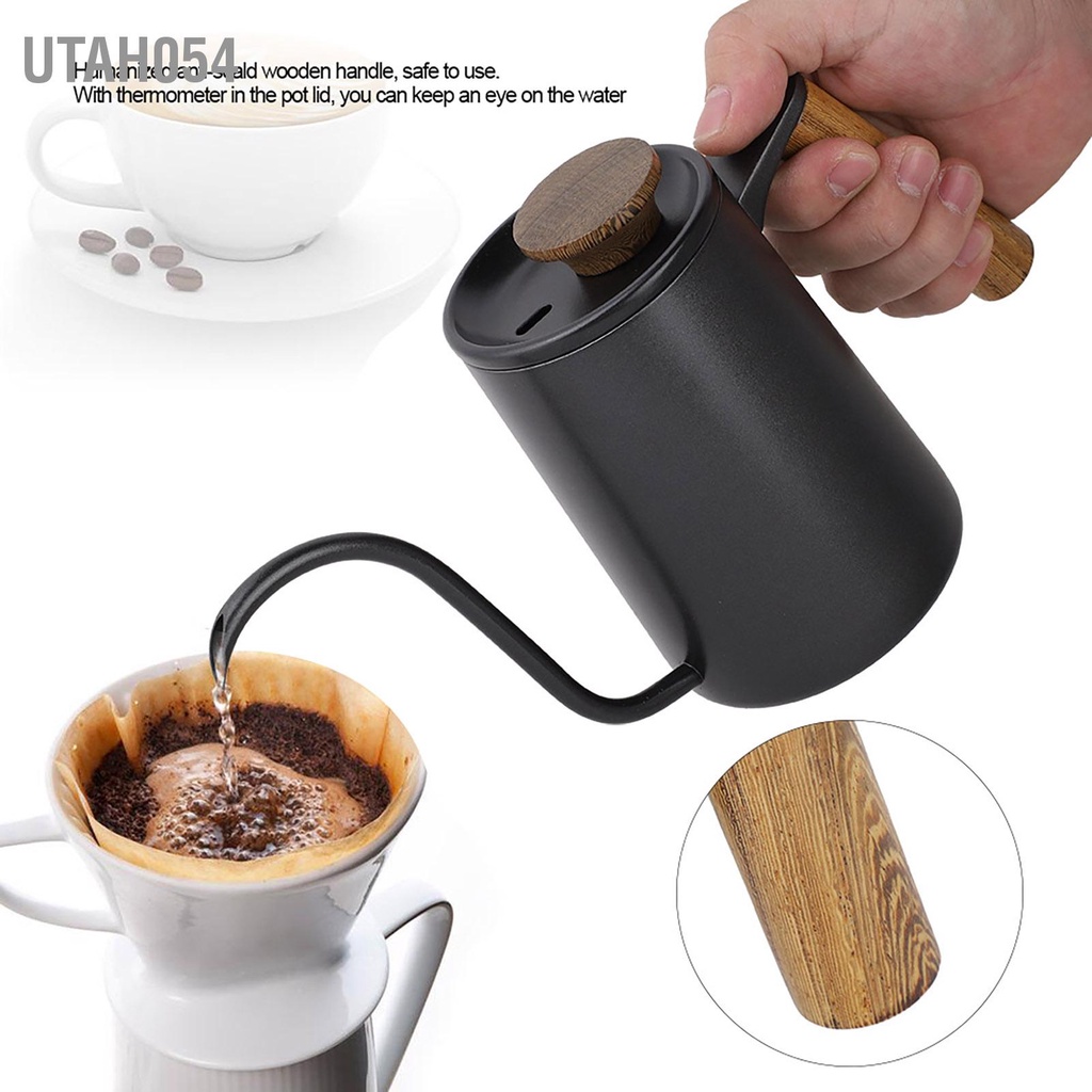 [Hàng Sẵn] Bình cổ ngỗng pha cà phê ấm cổ ngỗng vòi dài 600ml【Utah054】