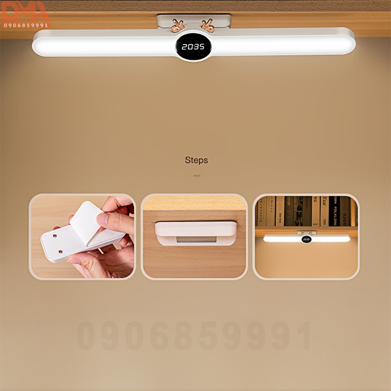 Đèn ngủ dán tường,đèn học led kèm đồng hồ (WH-B18)