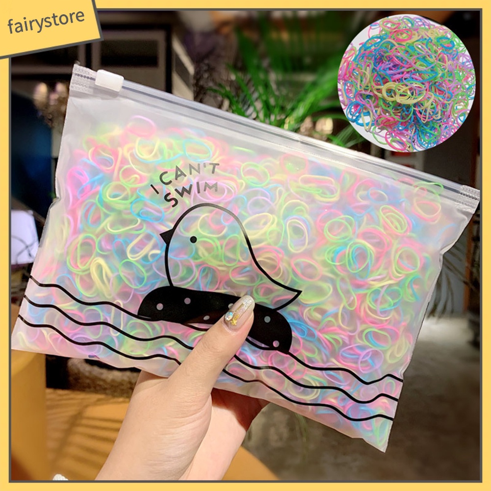 Bộ 1000 dây thun buộc tóc co giãn nhiều màu sắc cho nữ