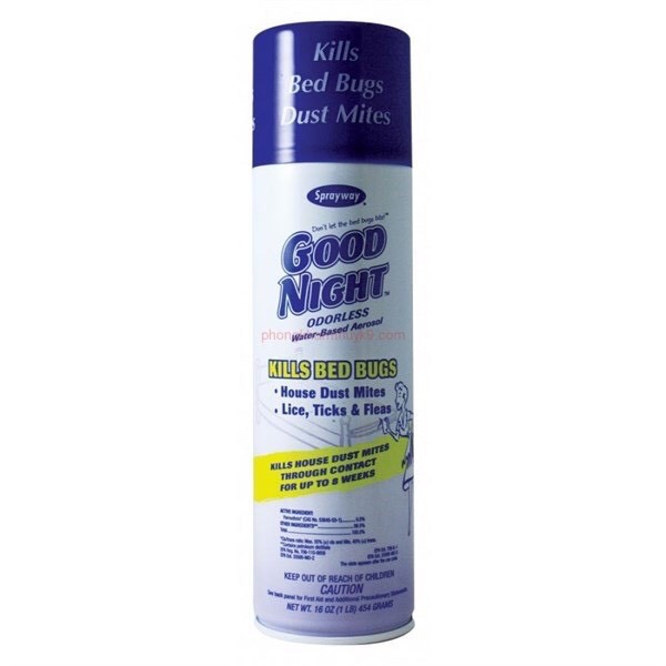 Chai Diệt Bọ chét, chấy, rận, bọ chó mèo Sprayway Goodnight 003 Từ Mỹ (Trắng Xanh) 454g chamsocxestore