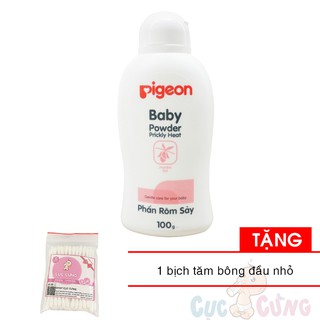 Phấn rôm Pigeon 100gr Tặng 1 gói tăm bông đầu nhỏ