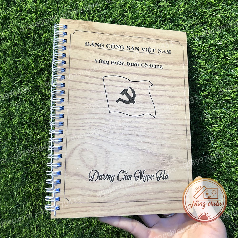 Note Book Đảng Viên khắc tên và hình theo yêu cầu - Sổ gáy xoắn hiện đại, dễ dàng đóng mở