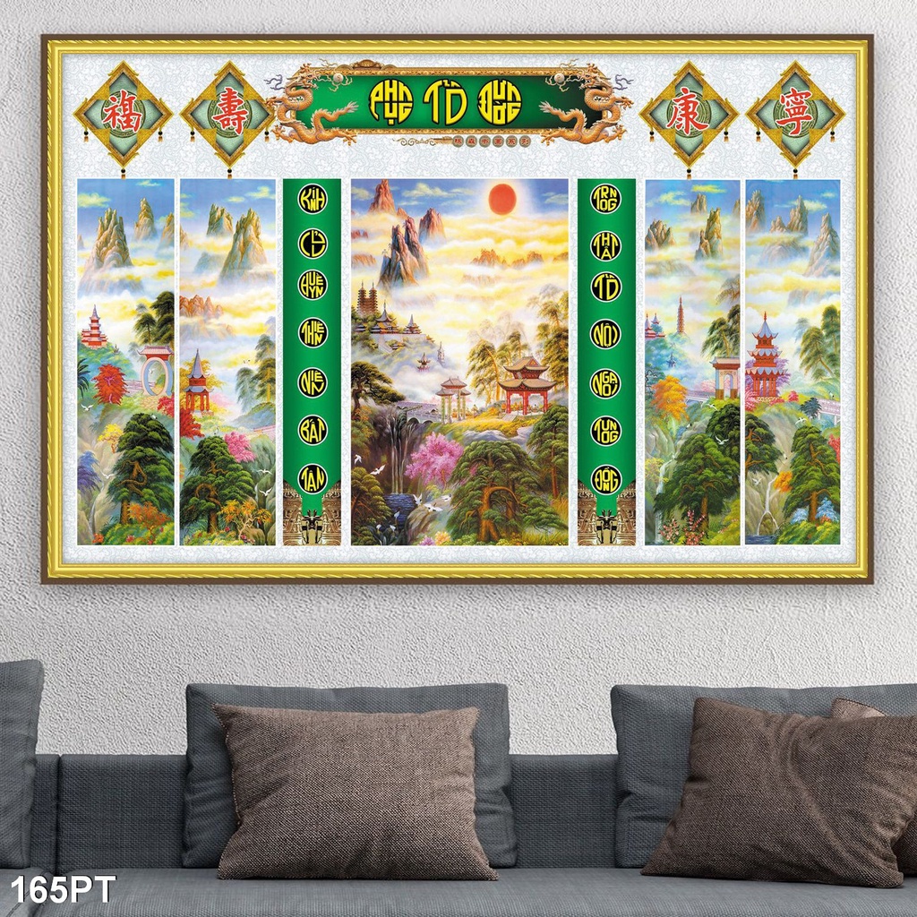 Tranh Vải Lụa 3D Cửu Huyền Thất Tổ