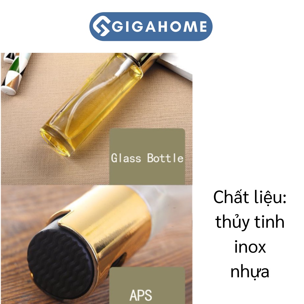 Bình Xịt Dầu Ăn Dạng Phun Sương GIGAHOME Thủy Tinh Cao Cấp Cho Nồi Chiên 100ml 8809