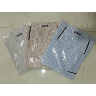 COMBO 3 BỘ PIJAMA NAM TRUNG NIÊN KẺ CHẤT LIỆU VẢI KATE MÁT [Ảnh Thật]