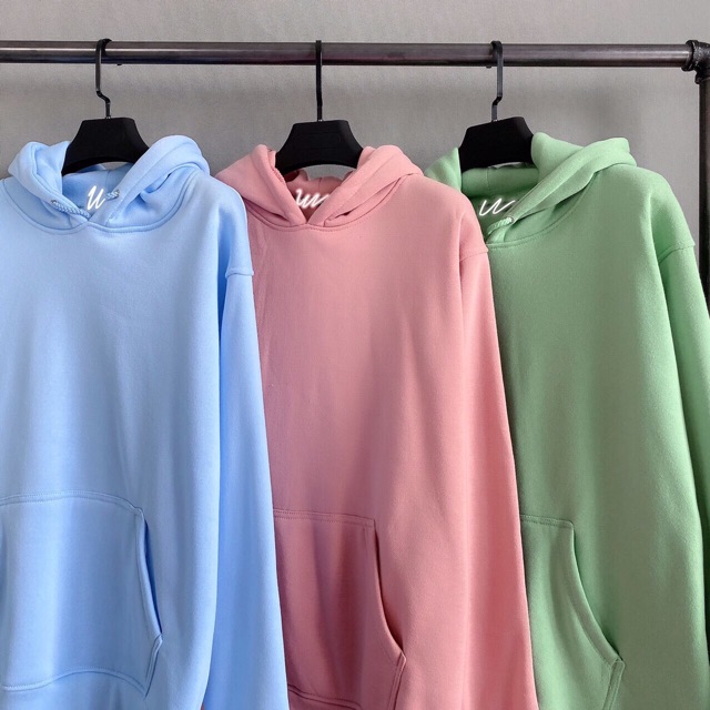 Áo Hoodie Trơn Tay Dài Unisex Ảnh Thật