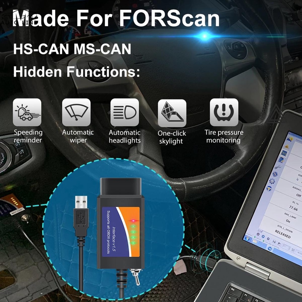 Dây Cáp Chuyển Đổi USB OBD2 Cho Hệ Thống Kiểm Tra Xe Hơi Windows OBD2 SHOPCYC7720