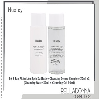 Bộ 2 Sản Phẩm Làm Sạch Da Huxley Cleansing Deluxe Complete 30ml x2 (Cleansing Water 30ml + Cleansing Gel 30ml)