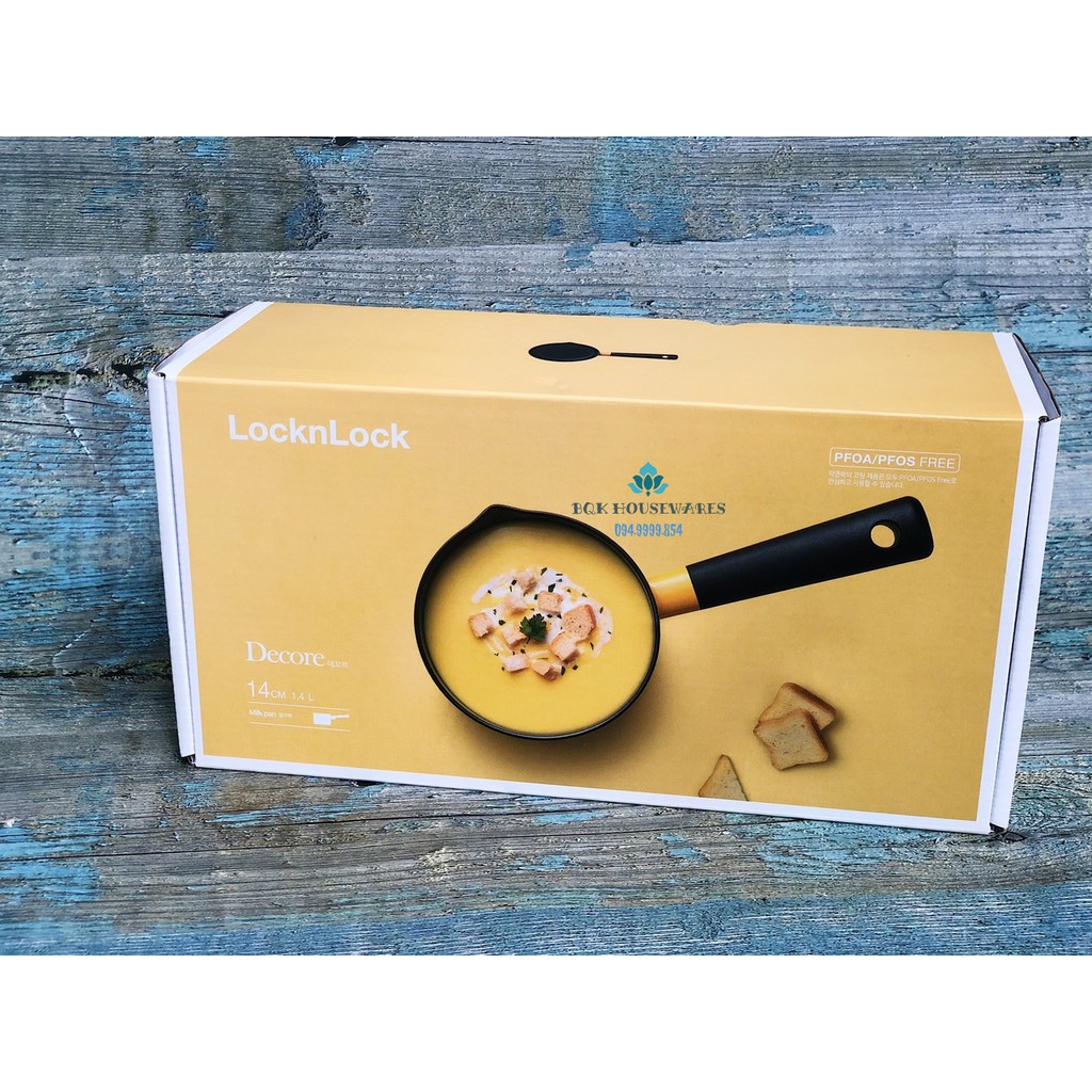 [ LOCK&amp;LOCK ] Quánh Sauce Pan Decore Lock&amp;lock sắc màu 14cm LDE1142 - không xài được bếp từ
