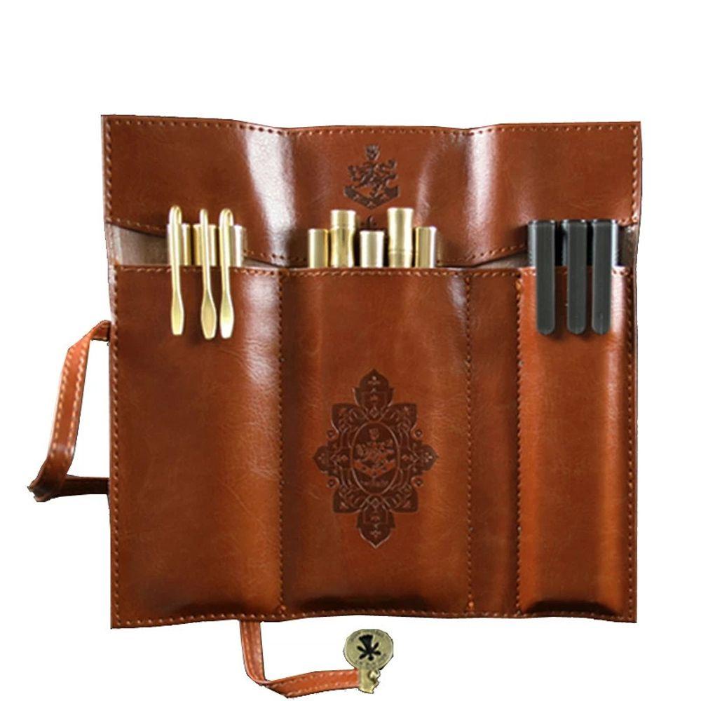 Túi Da PU Đựng Bút Chì / Cọ Trang Điểm Kiểu Retro Tiện Dụng Cho Văn Phòng / Trường Học