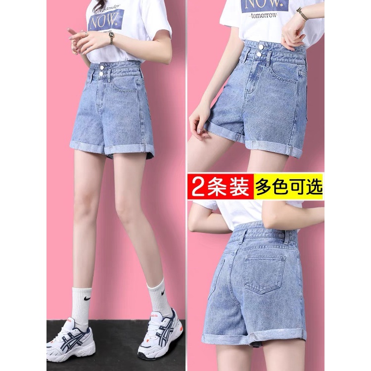 Quần Short bò Nữ Cạp Cao, Quần Shorts Jeans Nữ 2 Cúc Phong Cách Hàn Quốc | BigBuy360 - bigbuy360.vn