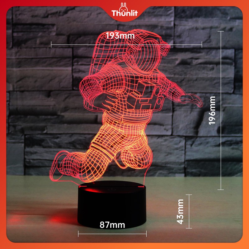 Đèn ngủ Thunlit hình phi hành gia nhiều màu sắc ổ cắm USB