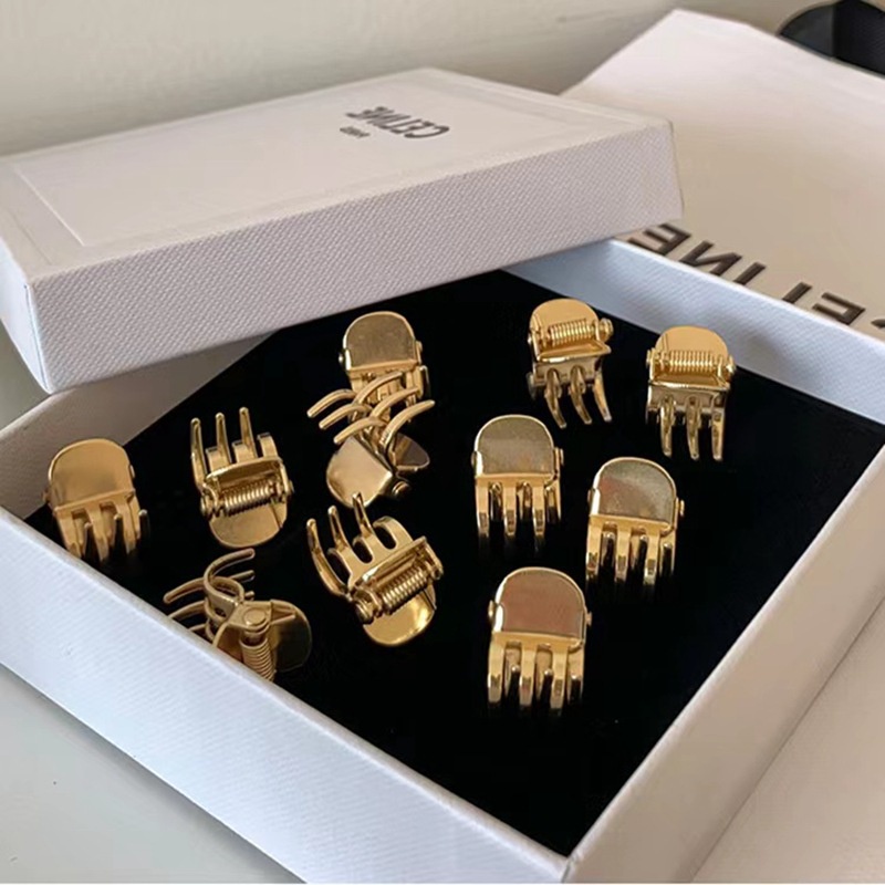 Set 2 kẹp mái càng cua 5 răng mini 1cm kim loại cá tính cho nữ K20